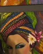 Portrait with headwrap · main room