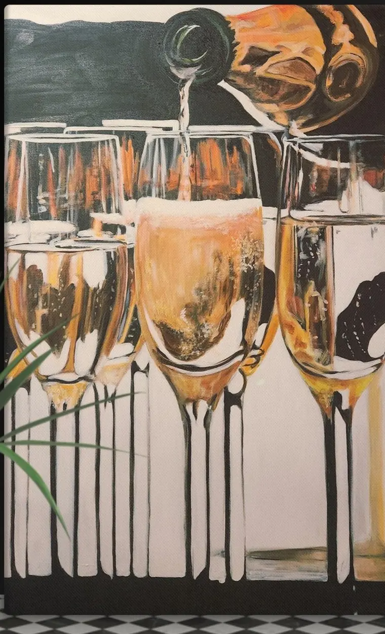 Champagne Celebration Pour — Canvas print, Anissa Mendez & Jorge Martínez